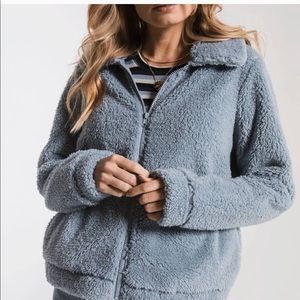 Z Supply Sherpa Ashley Blue Crop Jacket XS EUC